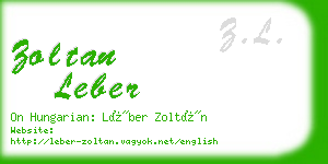 zoltan leber business card